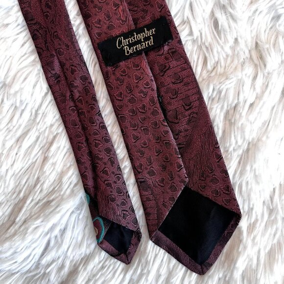 Vintage Rockabilly Skinny Tie Christopher Bernard MCM Midcentury Modern Cool Cat - Picture 2 of 5